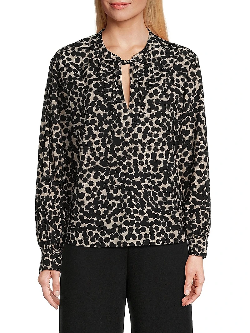 Bonitai Animal Print Blouse