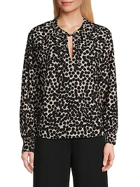 Bonitai Animal Print Blouse