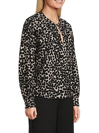 Bonitai Animal Print Blouse
