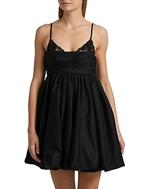 Alexa Lace-Trimmed Bubble Minidress