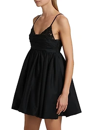 Alexa Lace-Trimmed Bubble Minidress