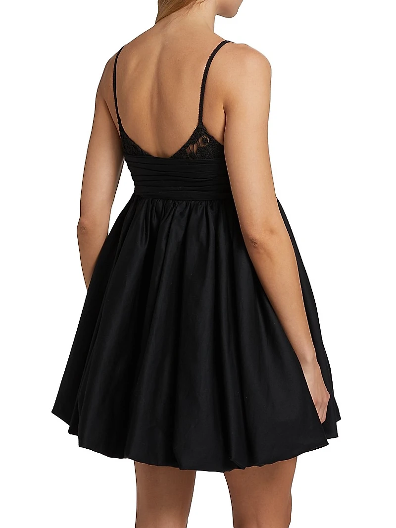 Alexa Lace-Trimmed Bubble Minidress