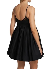 Alexa Lace-Trimmed Bubble Minidress