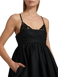 Alexa Lace-Trimmed Bubble Minidress