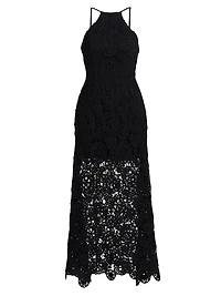 Crochet Halterneck Midi-Dress