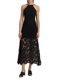 Crochet Halterneck Midi-Dress