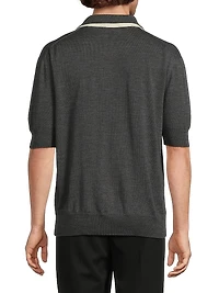 Wool Knit Relaxed-Fit Polo Sweater