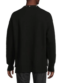 Studded Wool Long-Sleeve Sweater