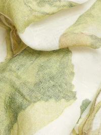 Floral Linen Strappy Midi-Dress