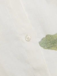 Botanical Tie-Waist Midi-Dress