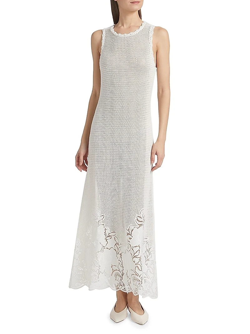 Crochet Cotton Midi-Dress