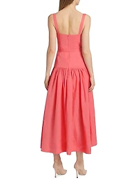 Drenica Linen Bustier Midi-Dress