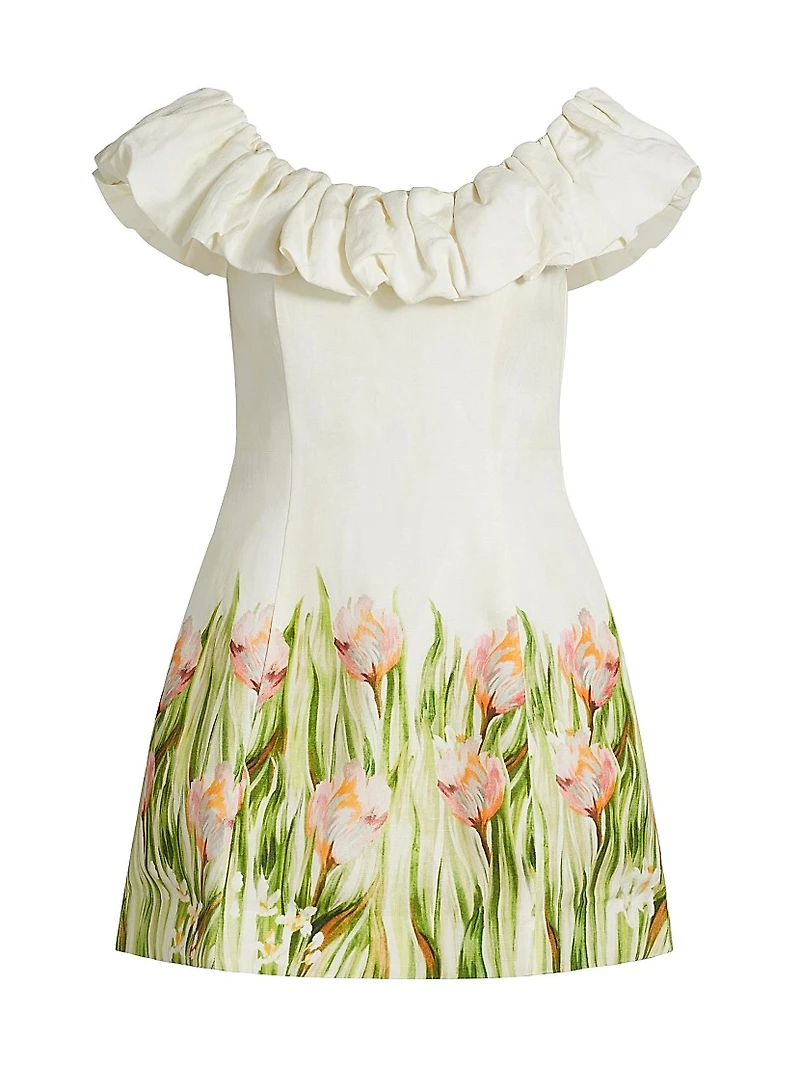 Uma Ruffled Off-The-Shoulder Minidress