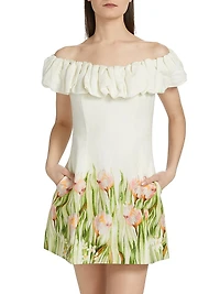 Uma Ruffled Off-The-Shoulder Minidress