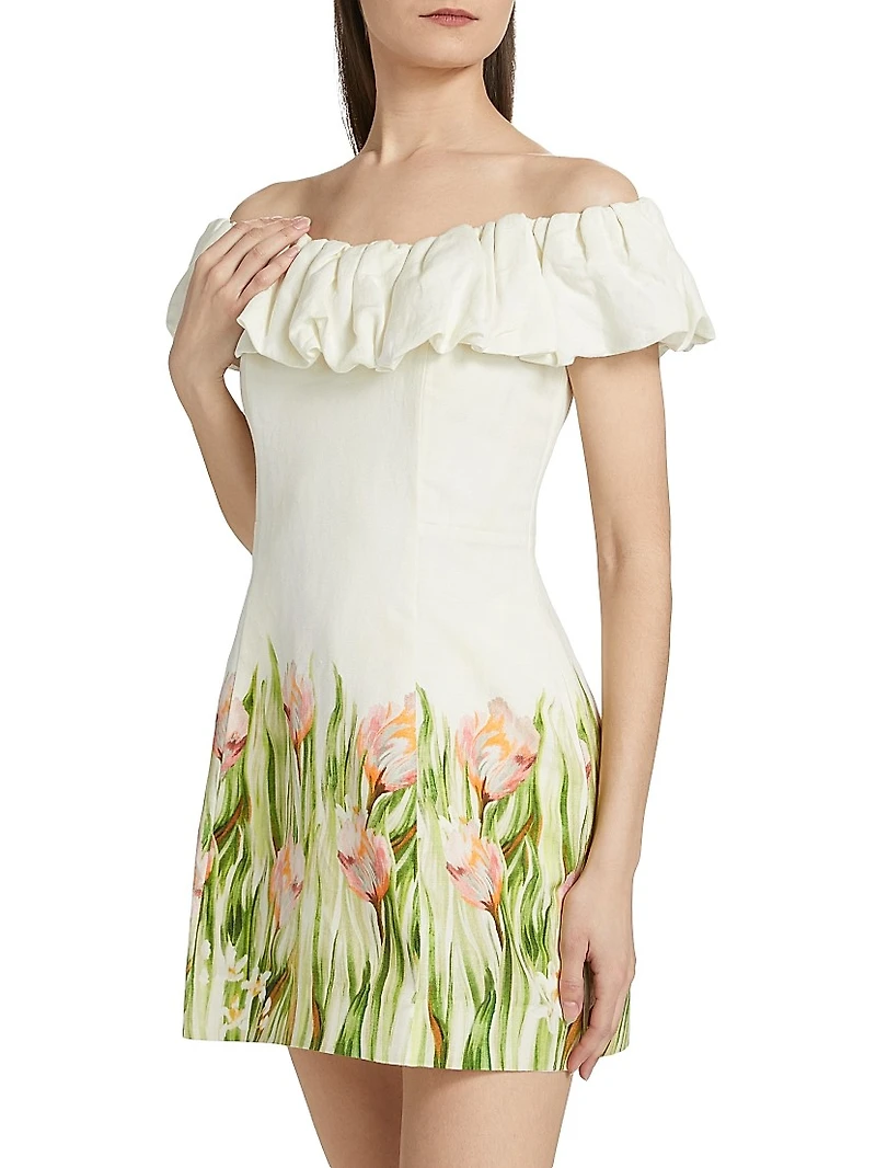 Uma Ruffled Off-The-Shoulder Minidress