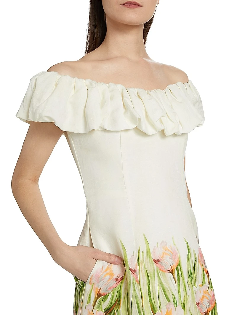 Uma Ruffled Off-The-Shoulder Minidress