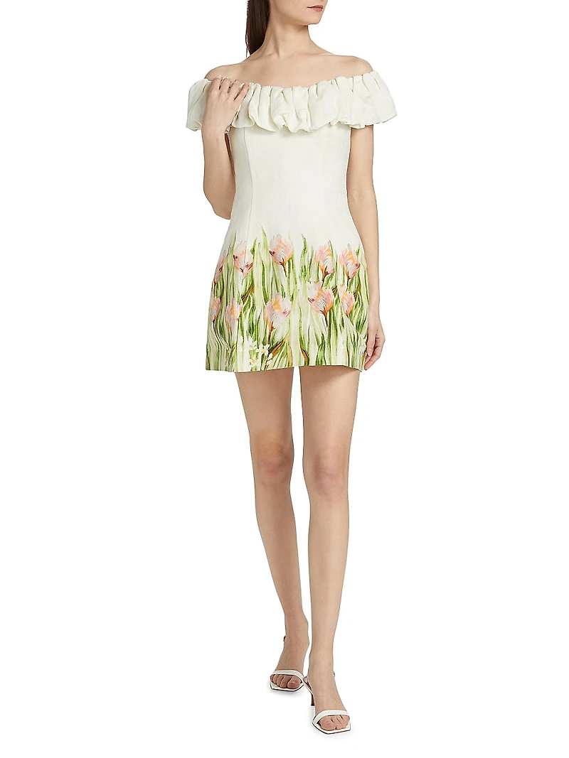 Uma Ruffled Off-The-Shoulder Minidress