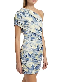 Danai Floral One-Shoulder Minidress