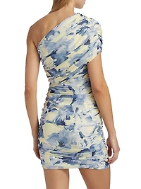 Danai Floral One-Shoulder Minidress