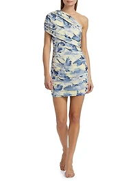 Danai Floral One-Shoulder Minidress