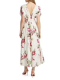 Sonya Pleated Floral Midi-Dress
