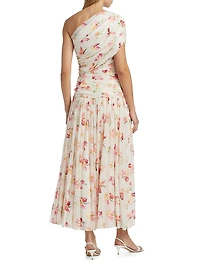 Gaia Floral One-Shoulder Maxi Dress