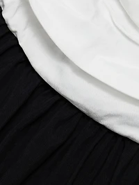 Despina Ruched Colorblocked Strapless Midi-Dress