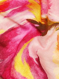 Carmellia Floral Linen-Blend Midi-Dress