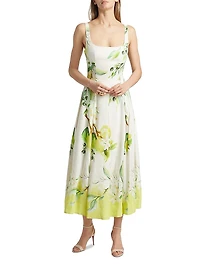 Alexandra Floral Panelled Midi-Dress