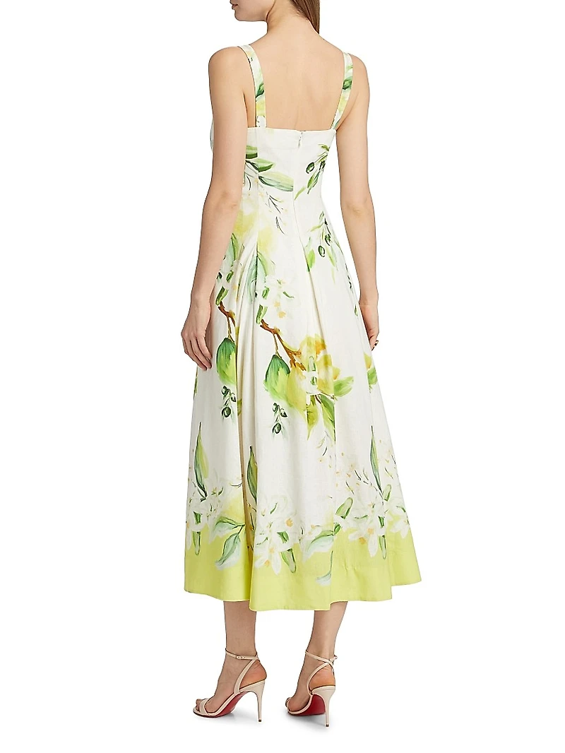 Alexandra Floral Panelled Midi-Dress
