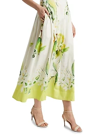 Alexandra Floral Panelled Midi-Dress