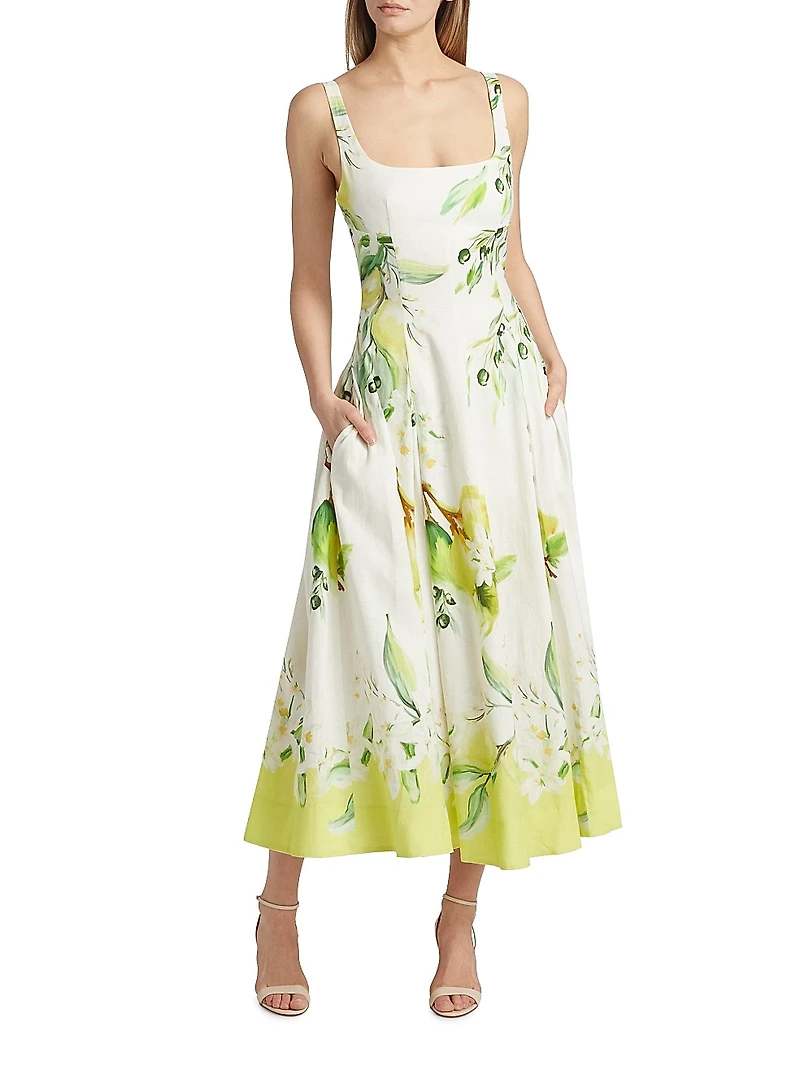 Alexandra Floral Panelled Midi-Dress