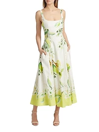 Alexandra Floral Panelled Midi-Dress