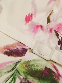 Elissa Floral Linen-Blend Belted Minidress
