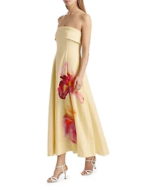 Melody Floral Linen-Blend Sleeveless Midi-Dress