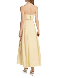 Melody Floral Linen-Blend Sleeveless Midi-Dress