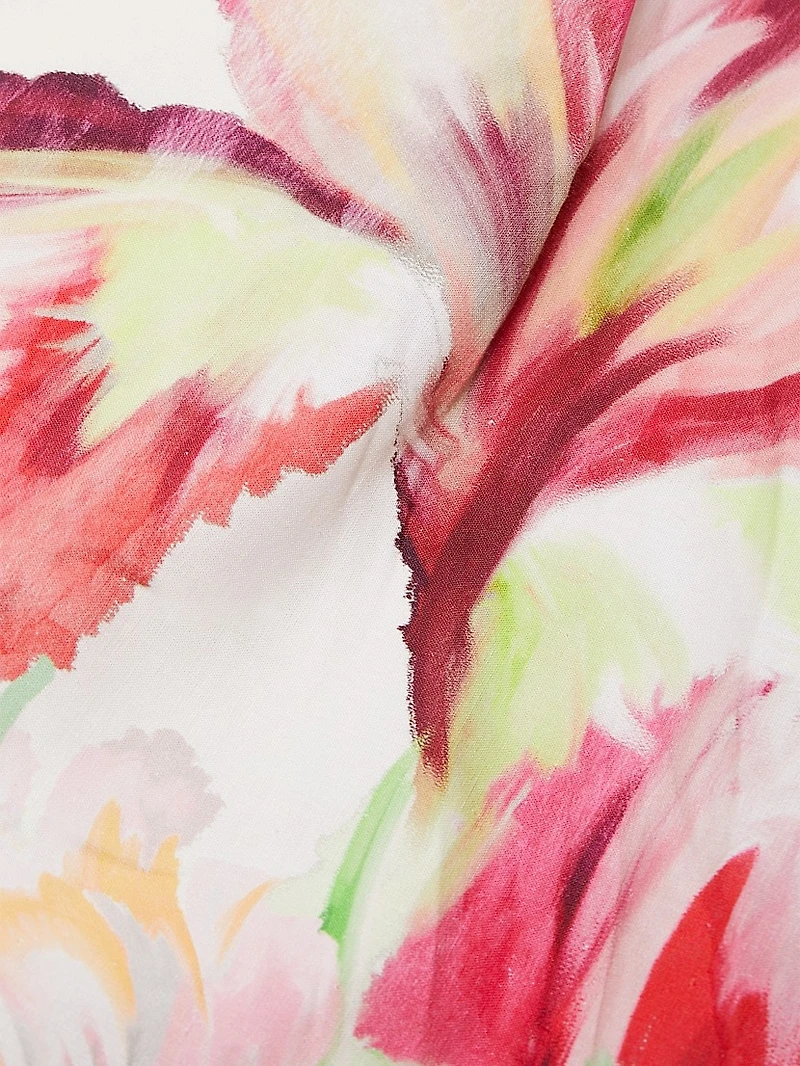 Kyra Floral Belted Strapless Fit & Flare Midi-Dress