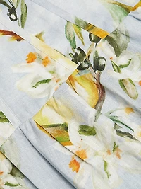 Makenna Floral Linen Drop-Waist Midi-Dress