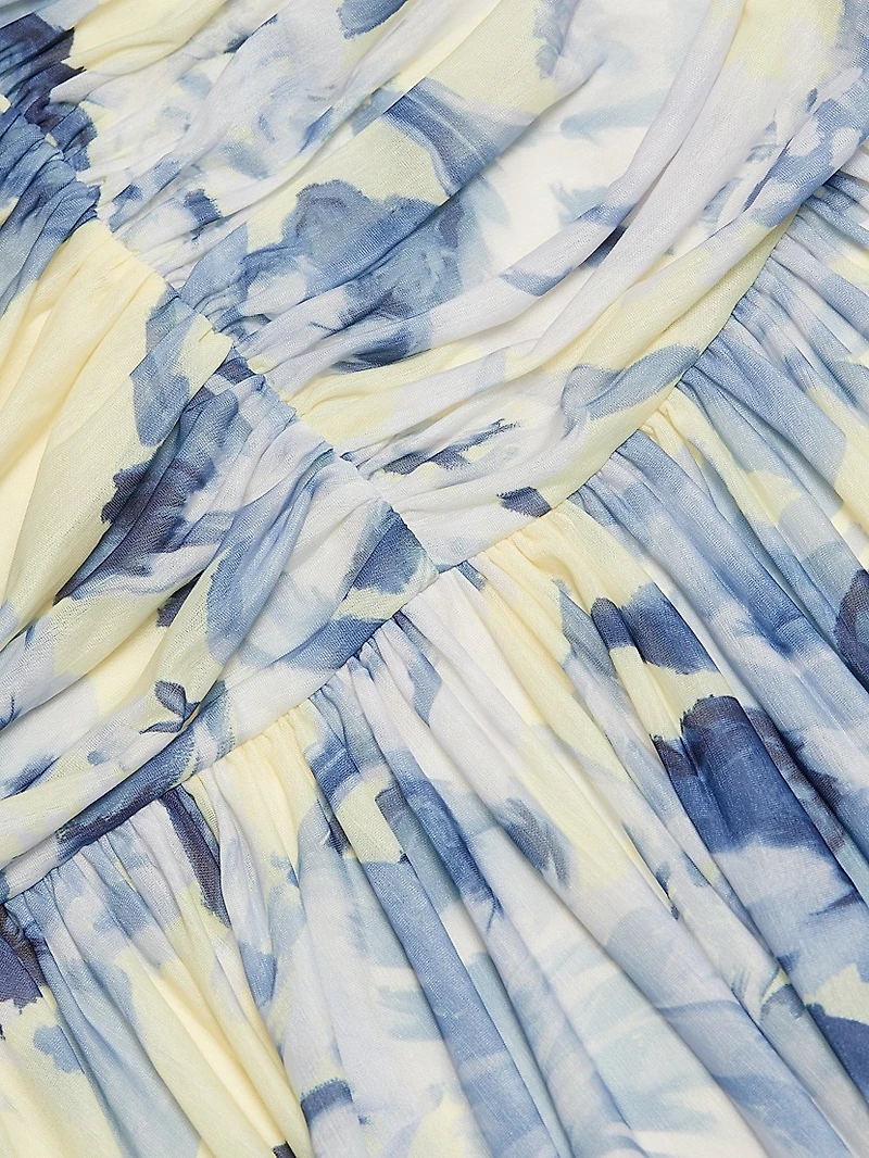 Melia Floral Ruched Midi-Dress