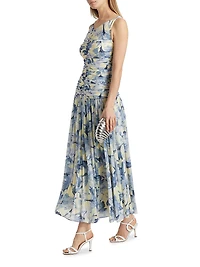 Melia Floral Ruched Midi-Dress