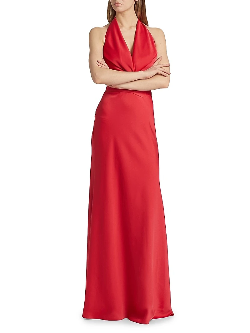 Marcheline Crêpe Halterneck Gown