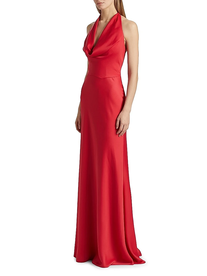 Marcheline Crêpe Halterneck Gown