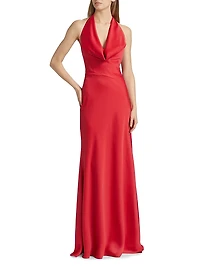 Marcheline Crêpe Halterneck Gown
