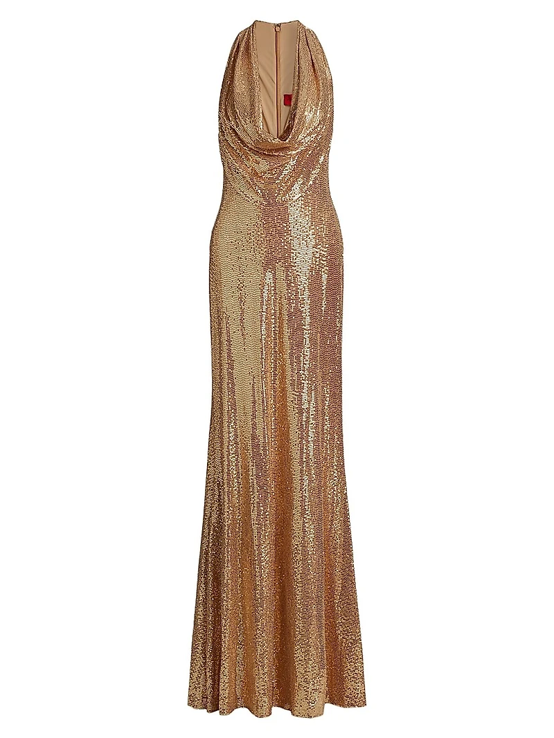 Milana Disco Cowleneck Jersey Gown
