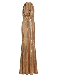 Milana Disco Cowleneck Jersey Gown