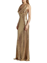 Milana Disco Cowleneck Jersey Gown