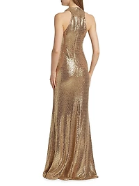 Milana Disco Cowleneck Jersey Gown