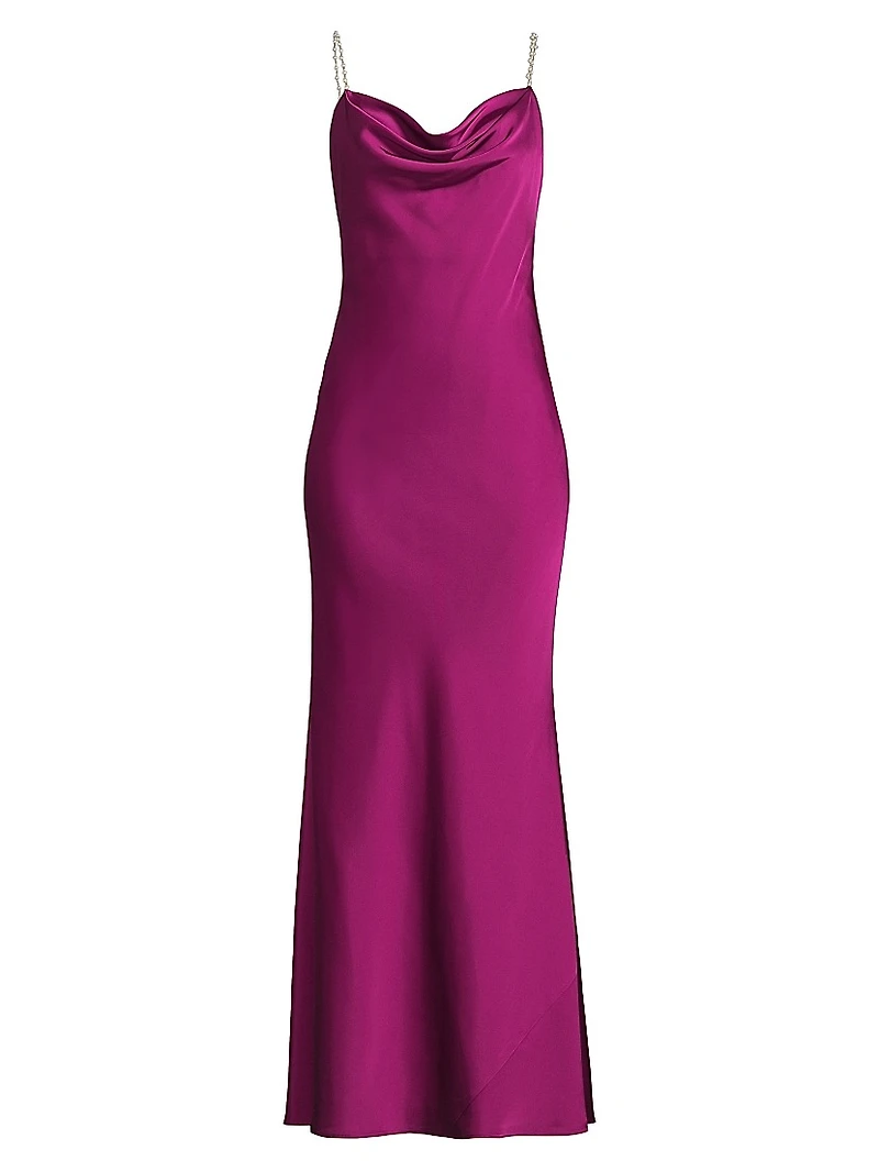 Lola Satin Cowlneck Gown