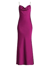 Lola Satin Cowlneck Gown