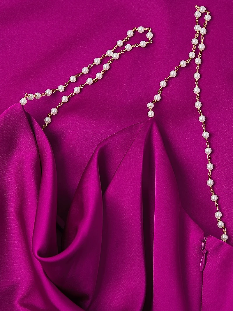 Lola Satin Cowlneck Gown